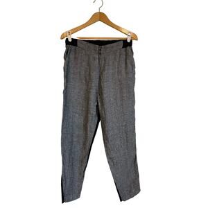 Kedziorek black gray pants tapered leg elastic waist casual pockets 38 US 8